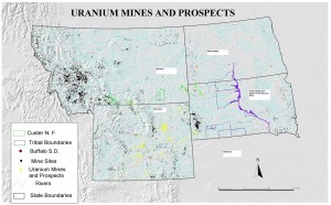 Uranium Mines & Prospects. Montana, Wyoming, North Dakota, South Dakota, & Missouri River.